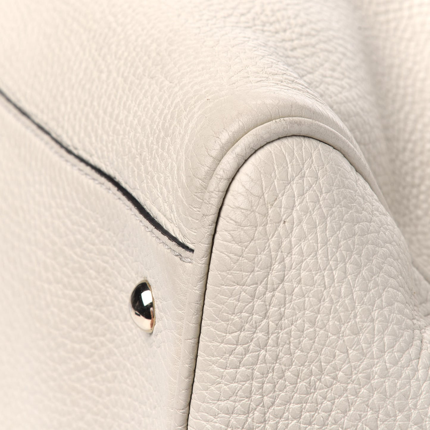 Calfskin Bamboo Medium Shopper Boston Mystic White