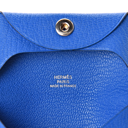 Hermes Chevre Mysore Bastia Coin Purse Bleu Hydra 6 of 7