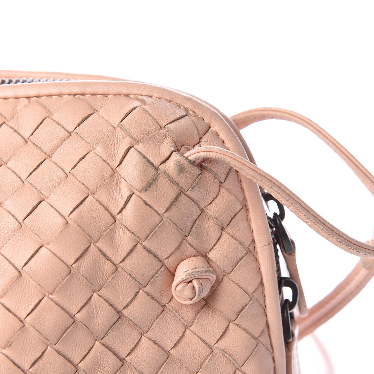 Nappa Intrecciato Pillow Crossbody Messenger Flamingo