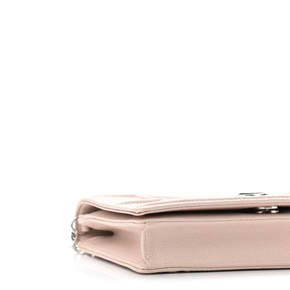 Christian Dior Grained Calfskin Diorama Wallet on Chain Pouch Rose Poudre 8 of 9