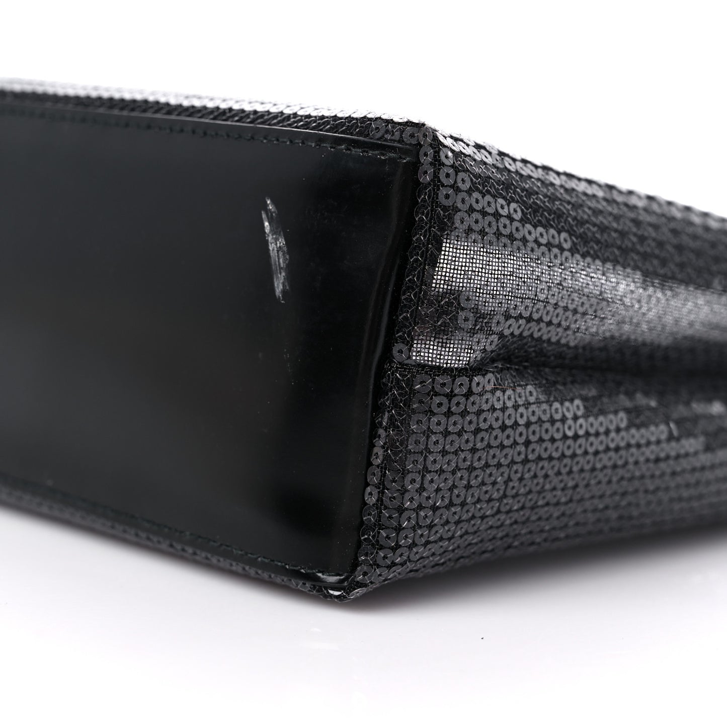 Sequin Mesh Small Tote Bag Black