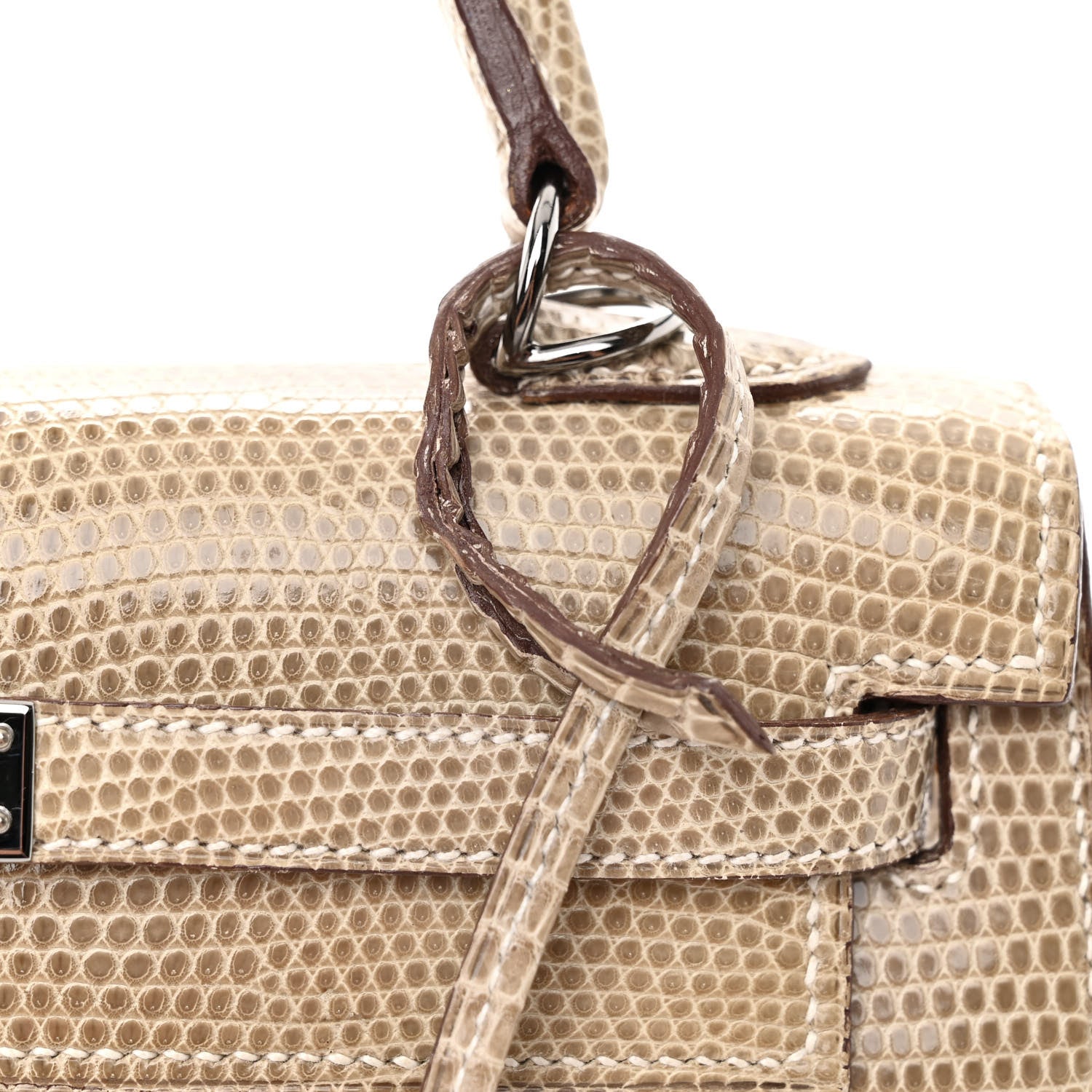 Hermes Lizard Niloticus Kelly Sellier 25 Ficelle 13 of 14
