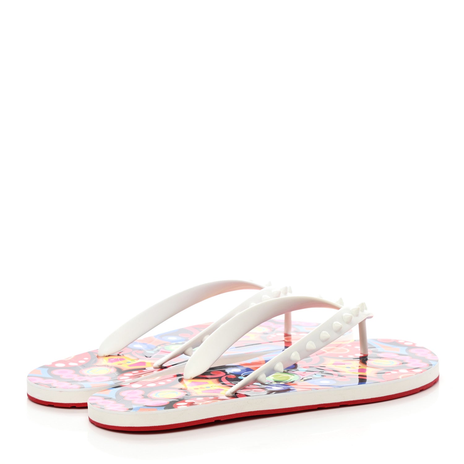 Christian Louboutin Rubber Spike Tivoli Loubi Donna Flip Flop 43 White Marine 4 of 8