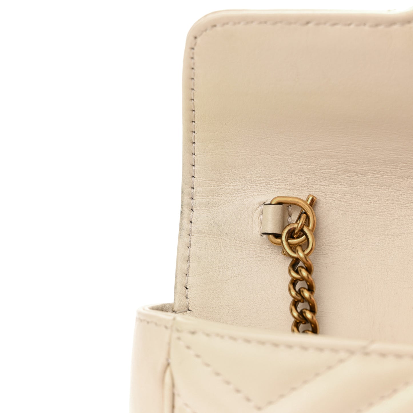 Calfskin Matelasse Super Mini GG Marmont Shoulder Bag White