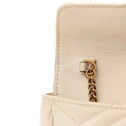 Gucci Calfskin Matelasse Super Mini GG Marmont Shoulder Bag White 15 of 16