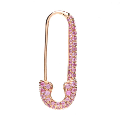 Anita Ko 18K Rose Gold Pink Sapphire Safety Pin Earring 1 of 4