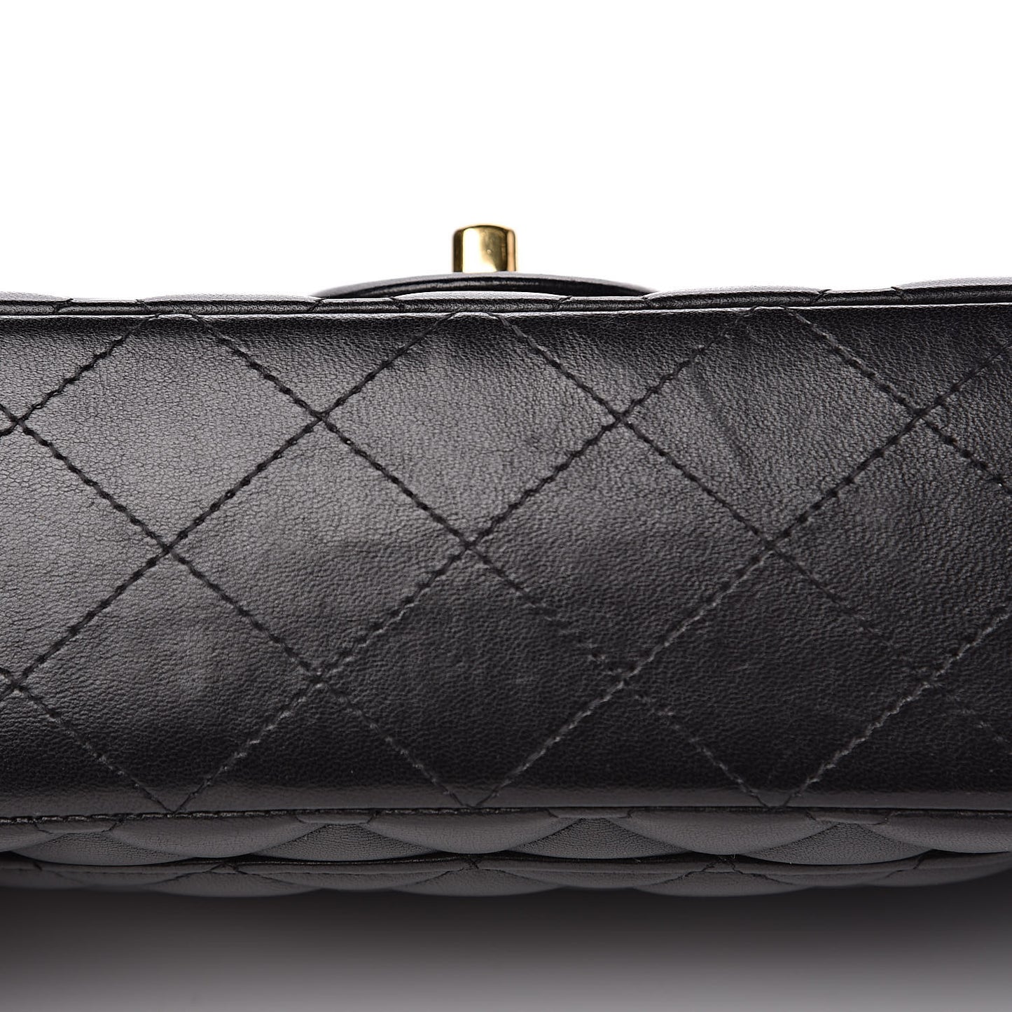 Lambskin Quilted Medium Double Flap Black