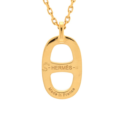 Hermes Lacquered Iliade Pendant Necklace Dark Orange 4 of 4