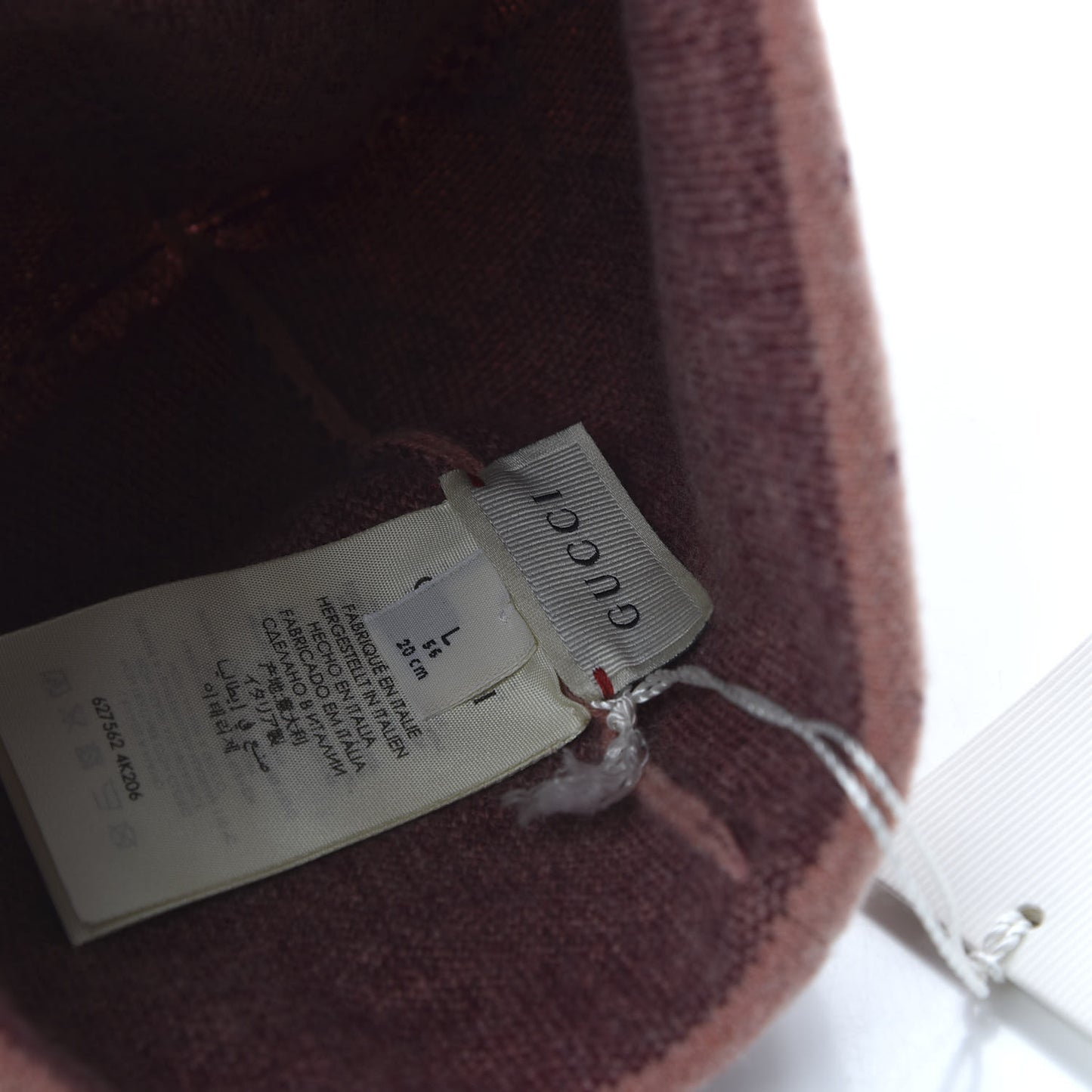 Wool GG Monogram Foghina Beanie Hat L Roseate Bordeaux