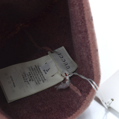 Gucci Wool GG Monogram Foghina Beanie Hat L Roseate Bordeaux 5 of 5
