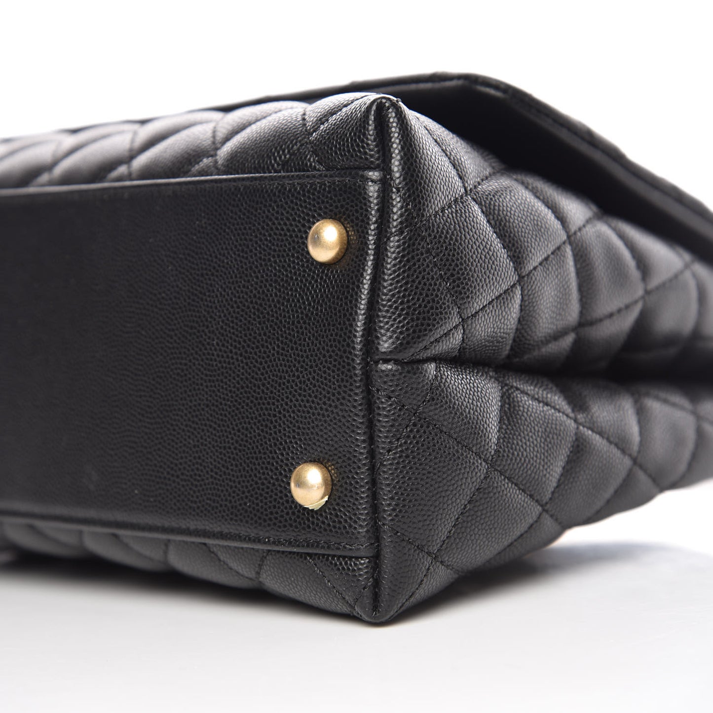 Caviar Quilted Small Coco Handle Flap Black