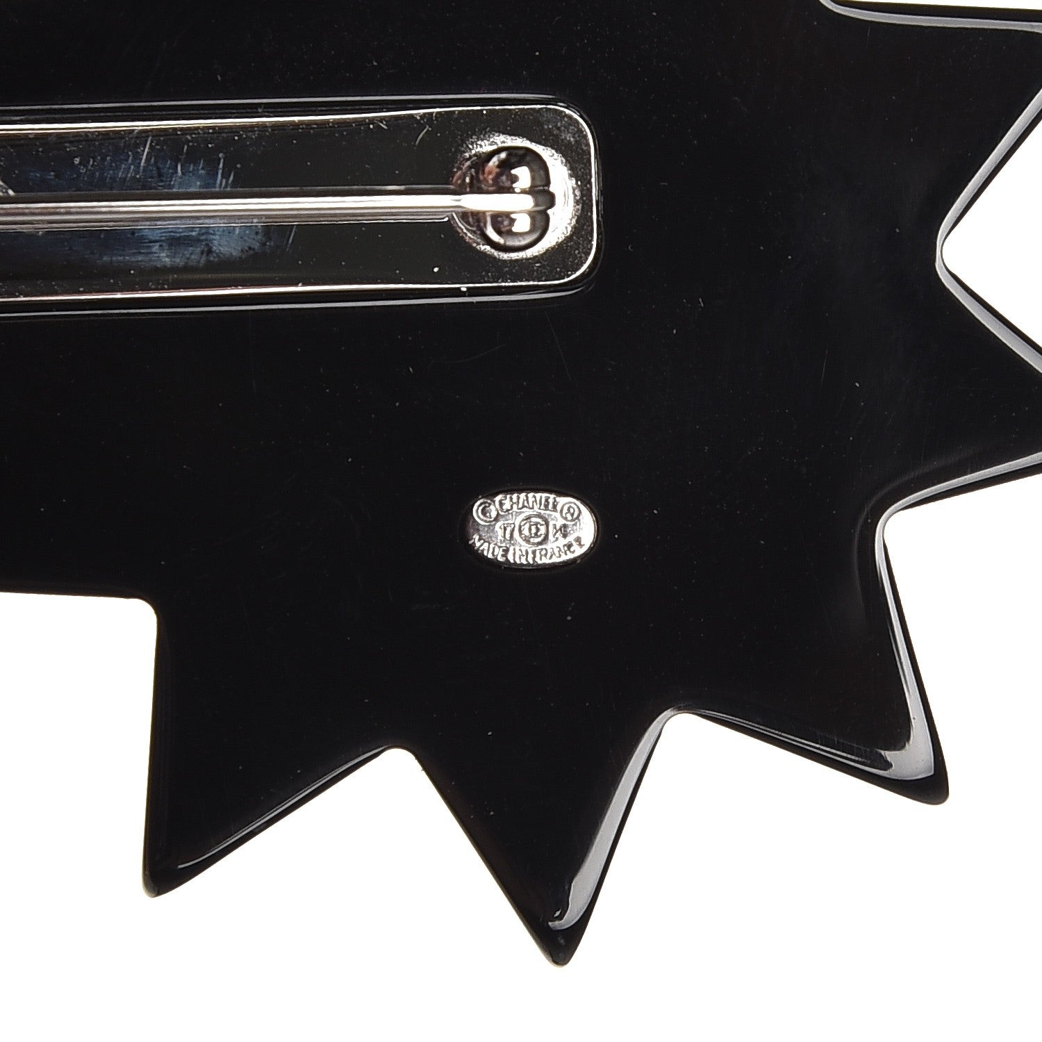Chanel Glittered Resin Strass Shooting Star Brooch Silver Purple Green 5 of 6