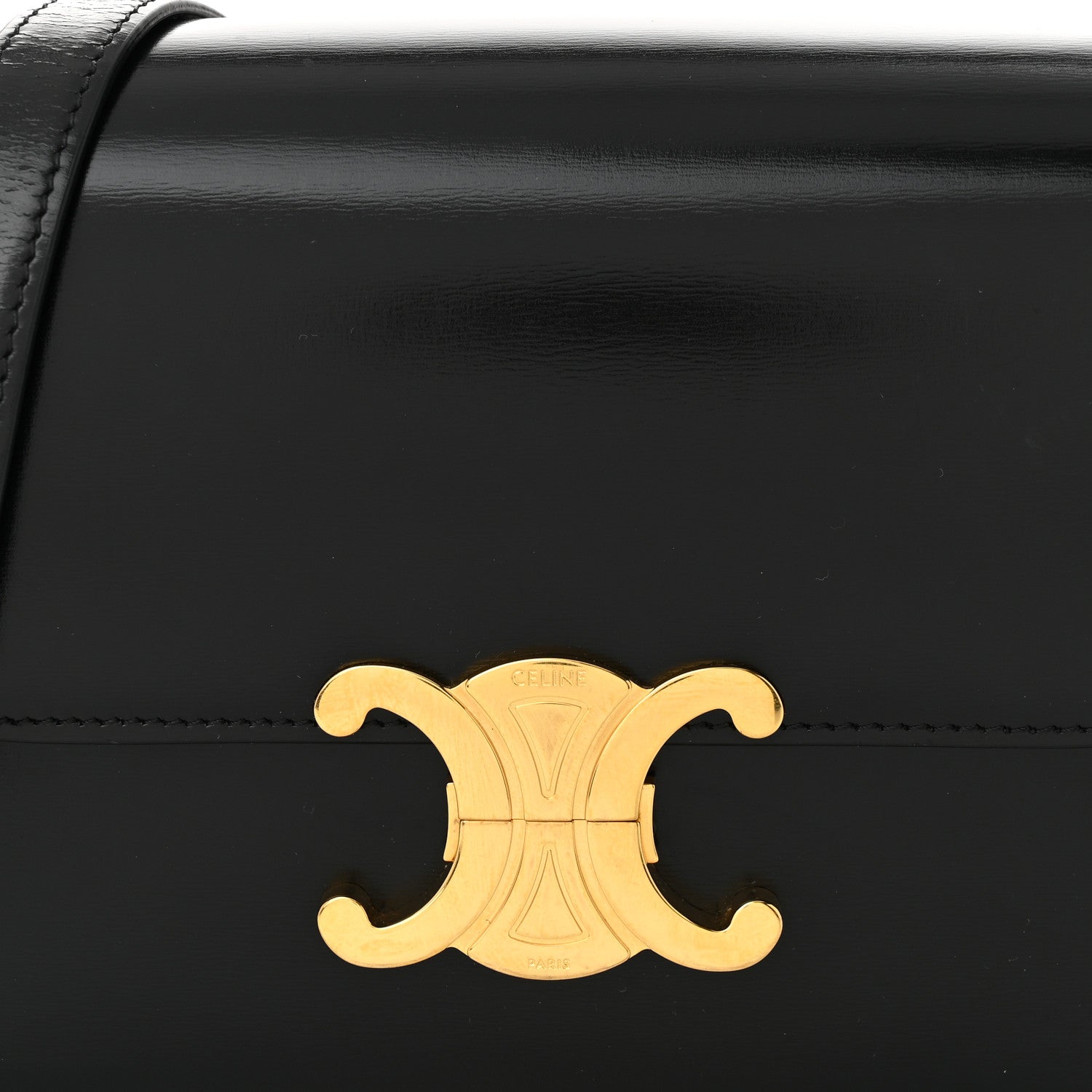 Celine Shiny Calfskin Teen Triomphe Black 8 of 10