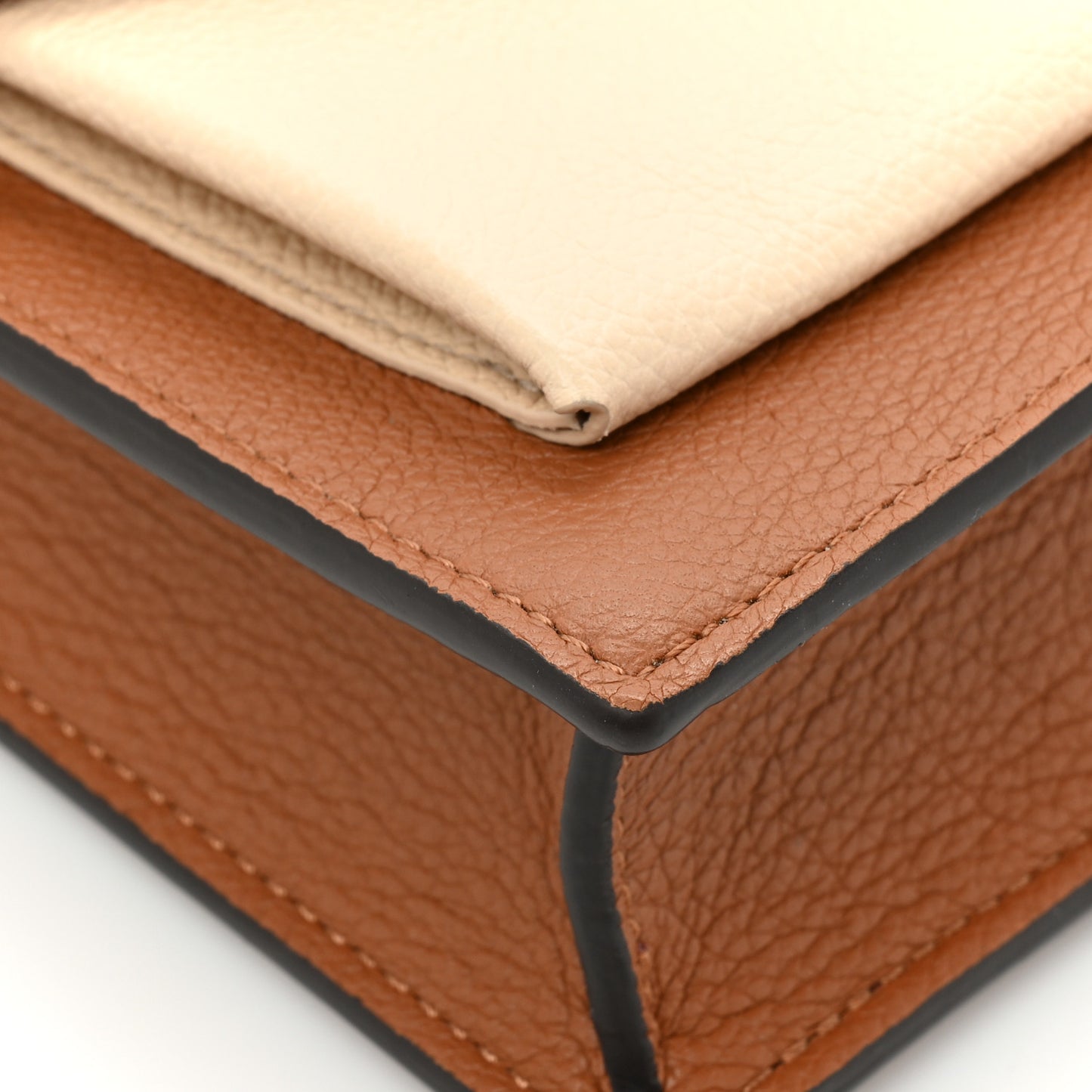 Soft Calfskin My Lockme Chain Pochette Chataigne