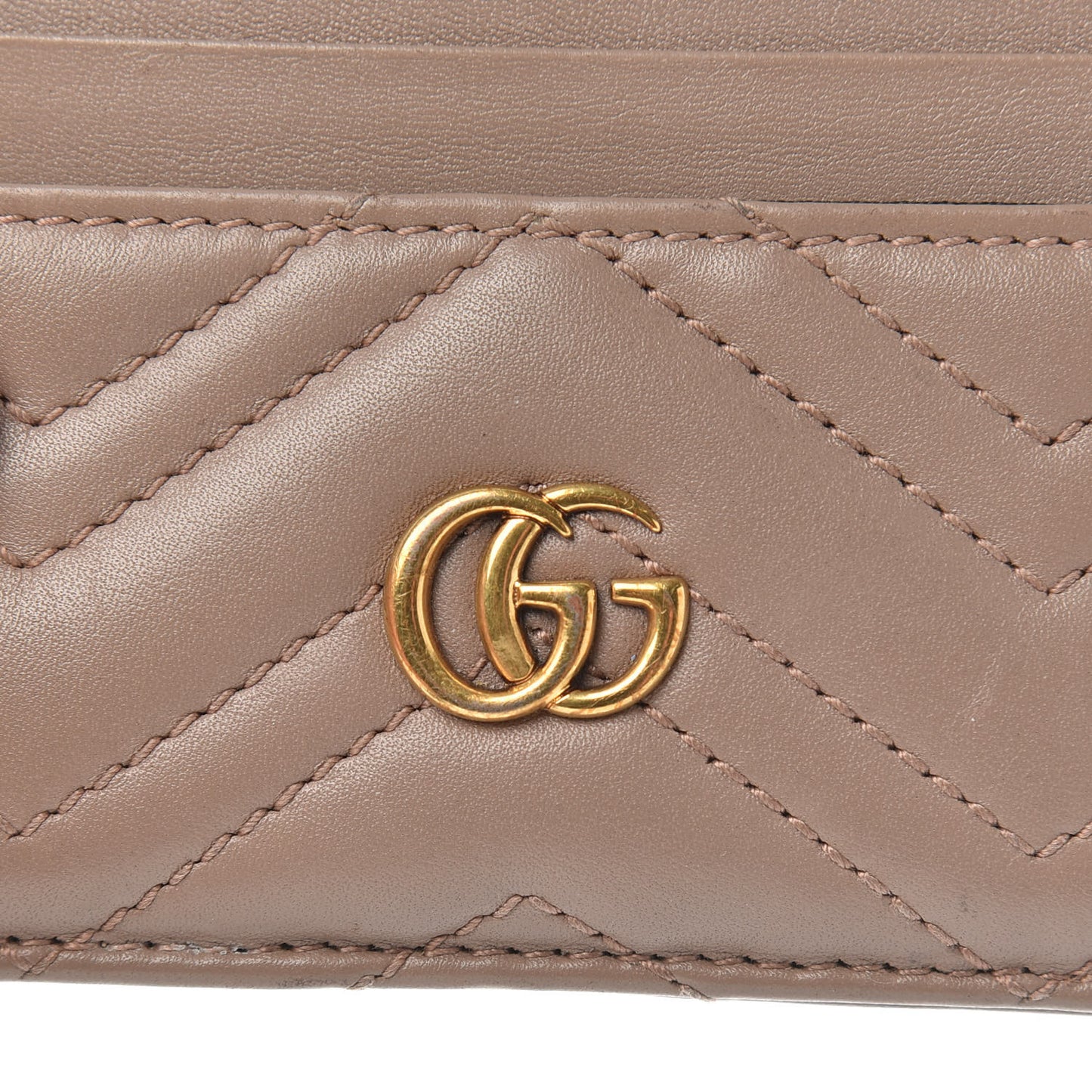 Calfskin Matelasse GG Marmont Card Holder Porcelain Rose