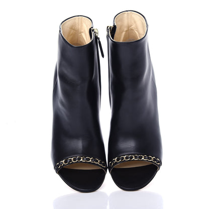 Chanel Lambskin CC Chain Short Boots 38 Black 5 of 11