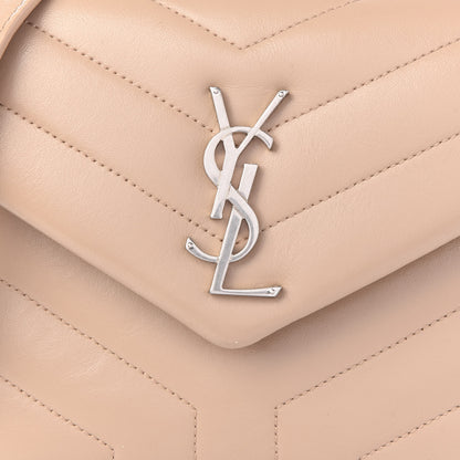 Saint Laurent Calfskin Y Quilted Monogram Small Loulou Chain Satchel Nude Powder 11 of 11