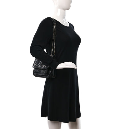 Saint Laurent Crinkled Calfskin Matelasse Monogram Baby Niki Chain Satchel Black 2 of 8