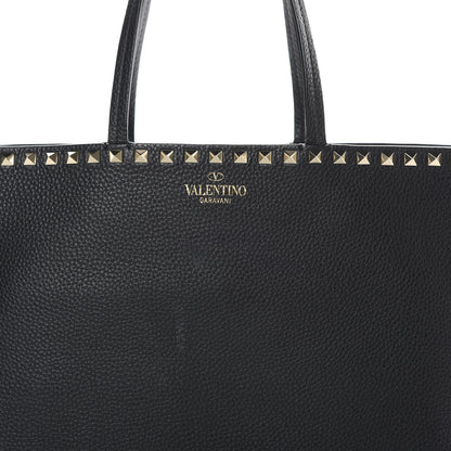 Valentino Garavani Grained Calfskin Small Rockstud Shoulder Tote Black 7 of 12