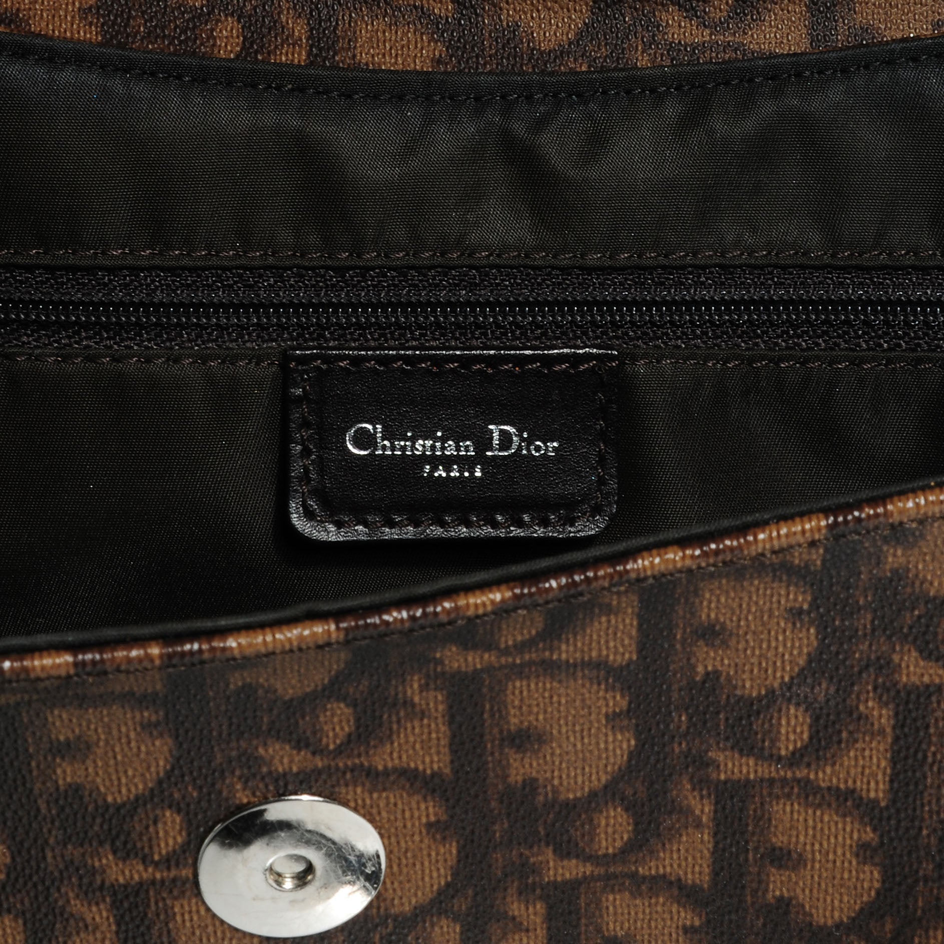 Christian Dior Monogram Romantique Trotter Flap Bag Brown 6 of 7