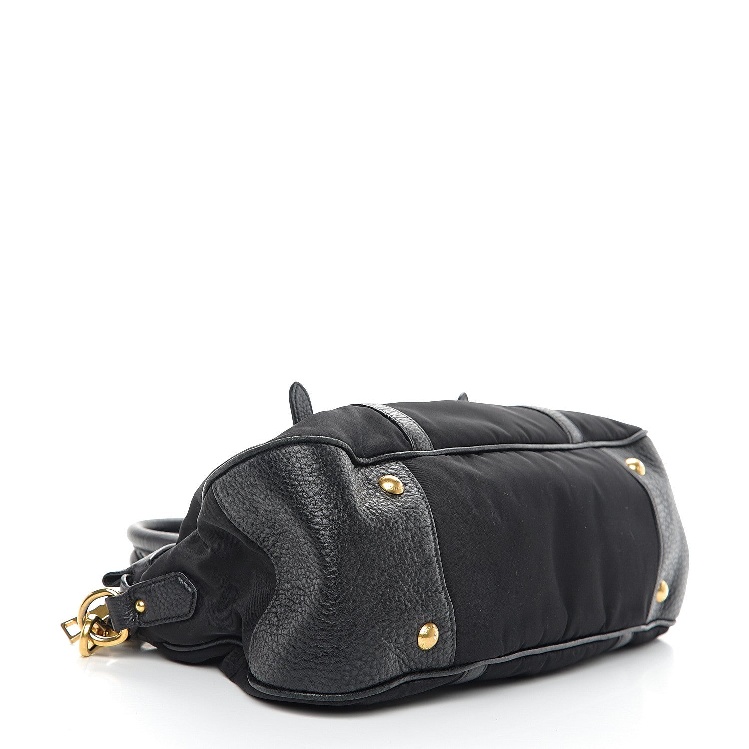 Prada Tessuto Nylon Vitello Daino Shopping Satchel Black 3 of 9