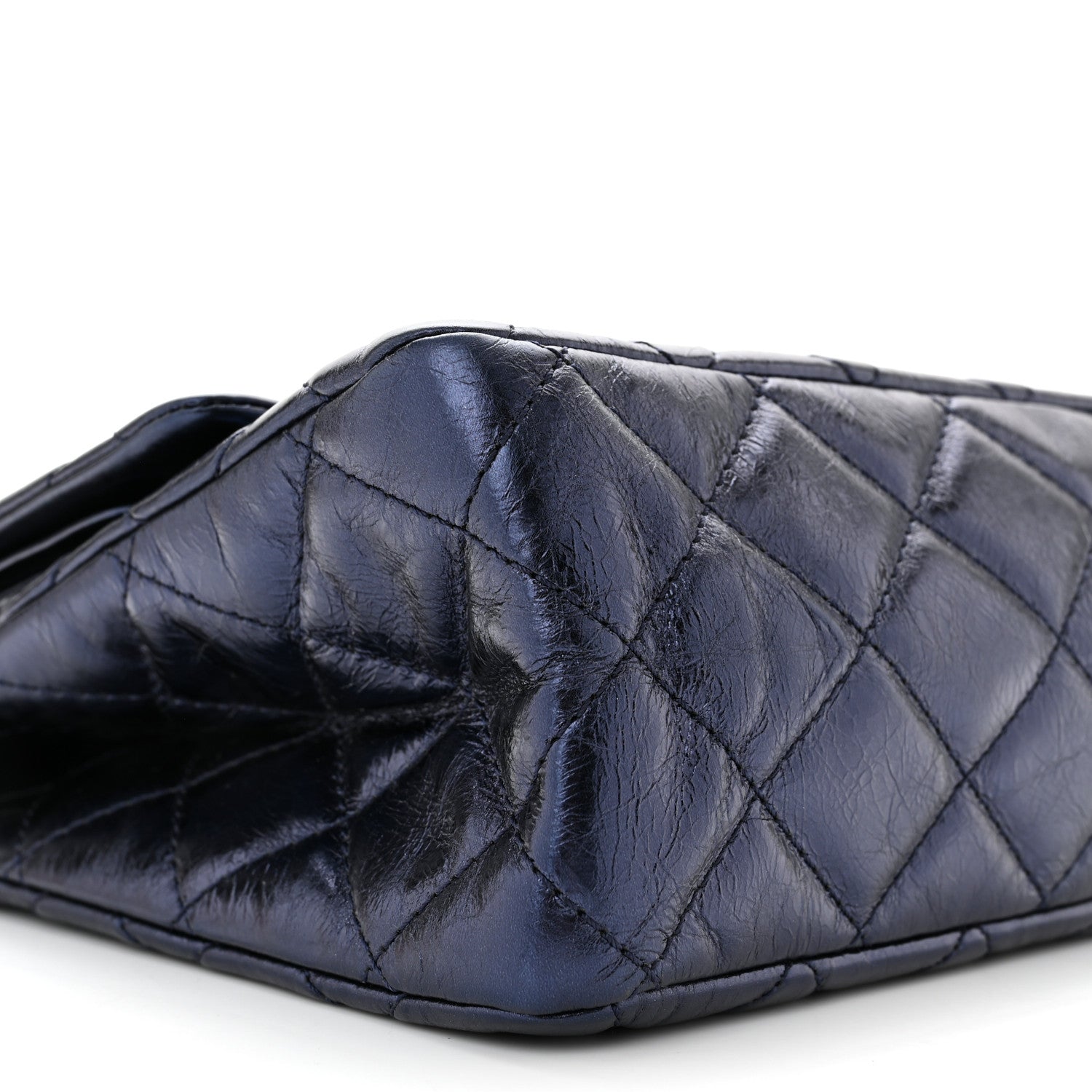 Chanel Metallic Aged Calfskin Quilted 2.55 Reissue 227 Flap Dark Navy Blue 9 of 11