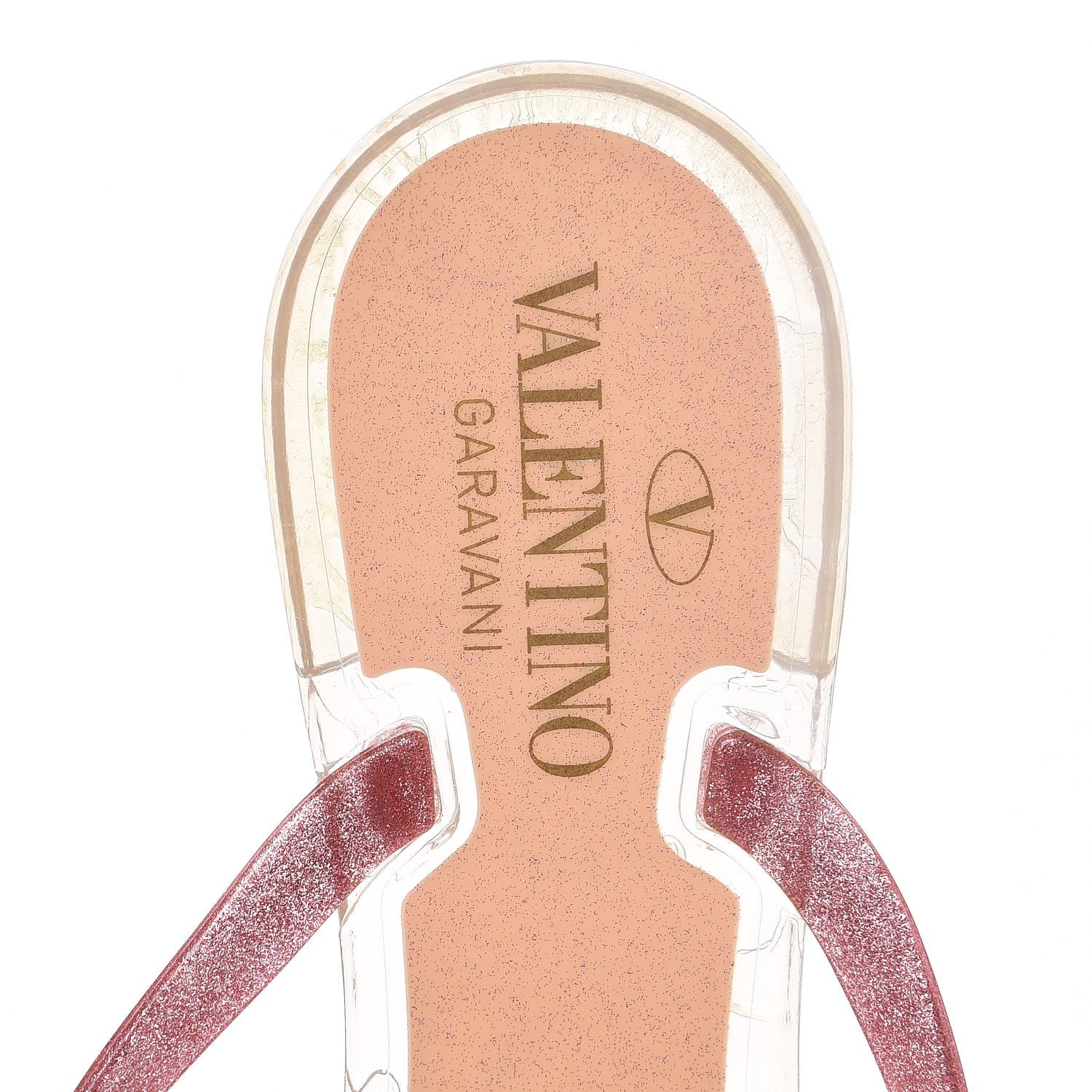 Valentino Garavani PVC Jelly Glitter Rockstud Bow Thong Sandals 38 Pink 9 of 9