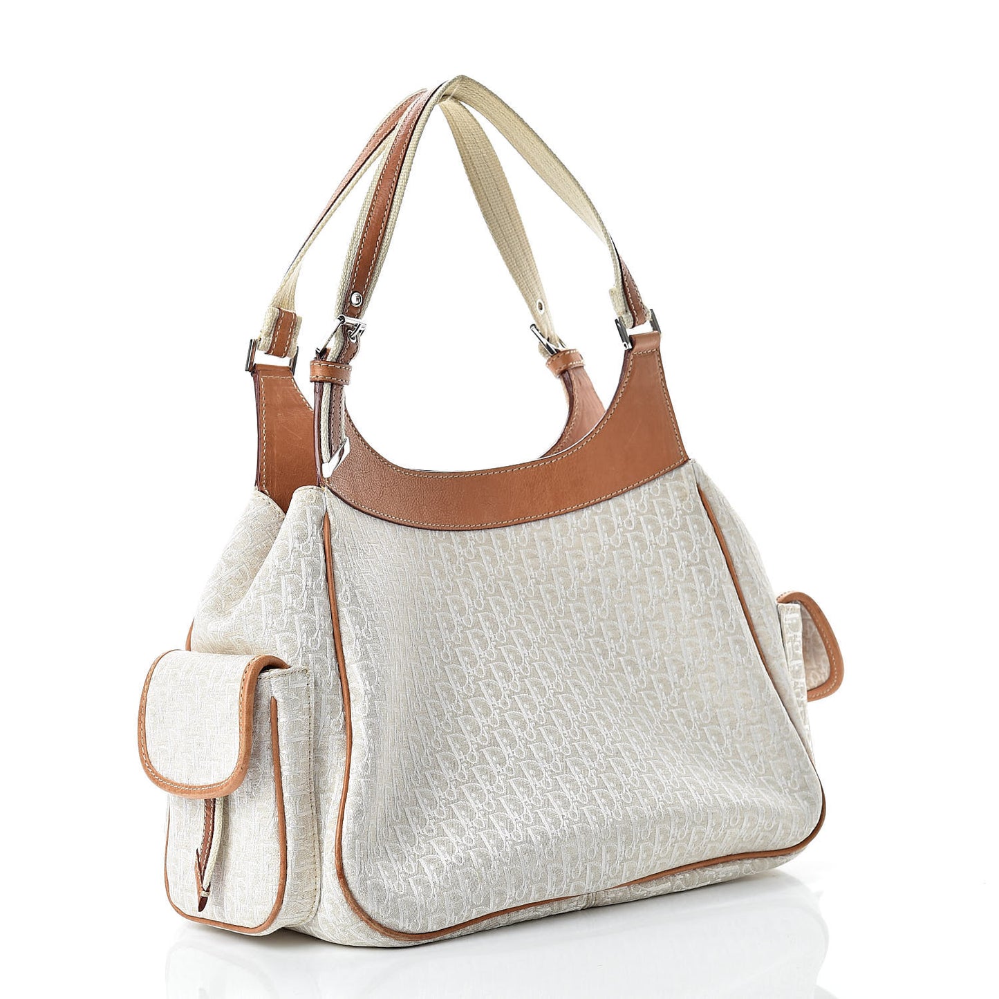 Monogram Tote White Tan