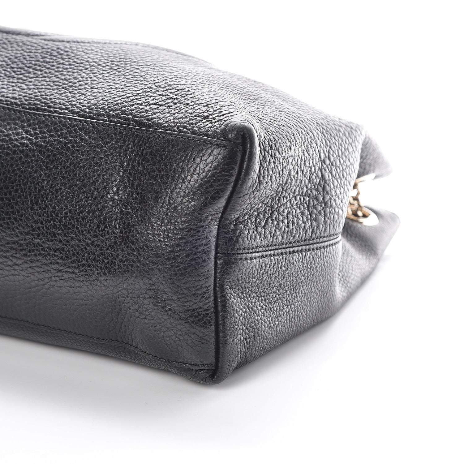 Gucci Pebbled Calfskin Medium Soho Chain Shoulder Bag Black 6 of 14