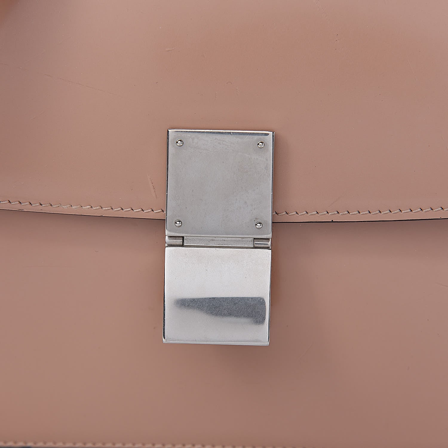 Celine Spazzolato Calfskin Medium Classic Box Flap Bag Nude 20 of 20