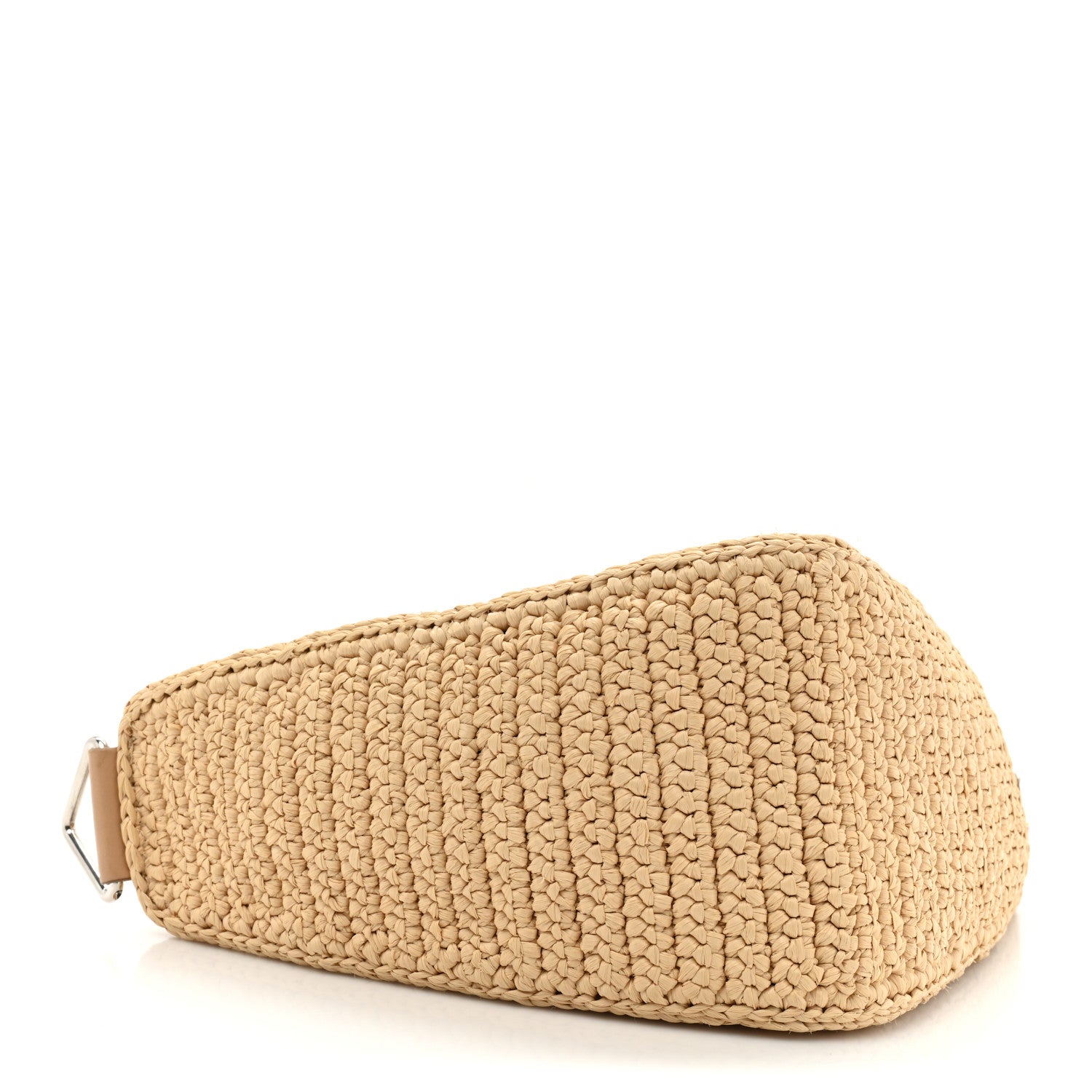 Prada Yarn Raffia Effect Crochet Triangle Shoulder Bag Naturale 4 of 9