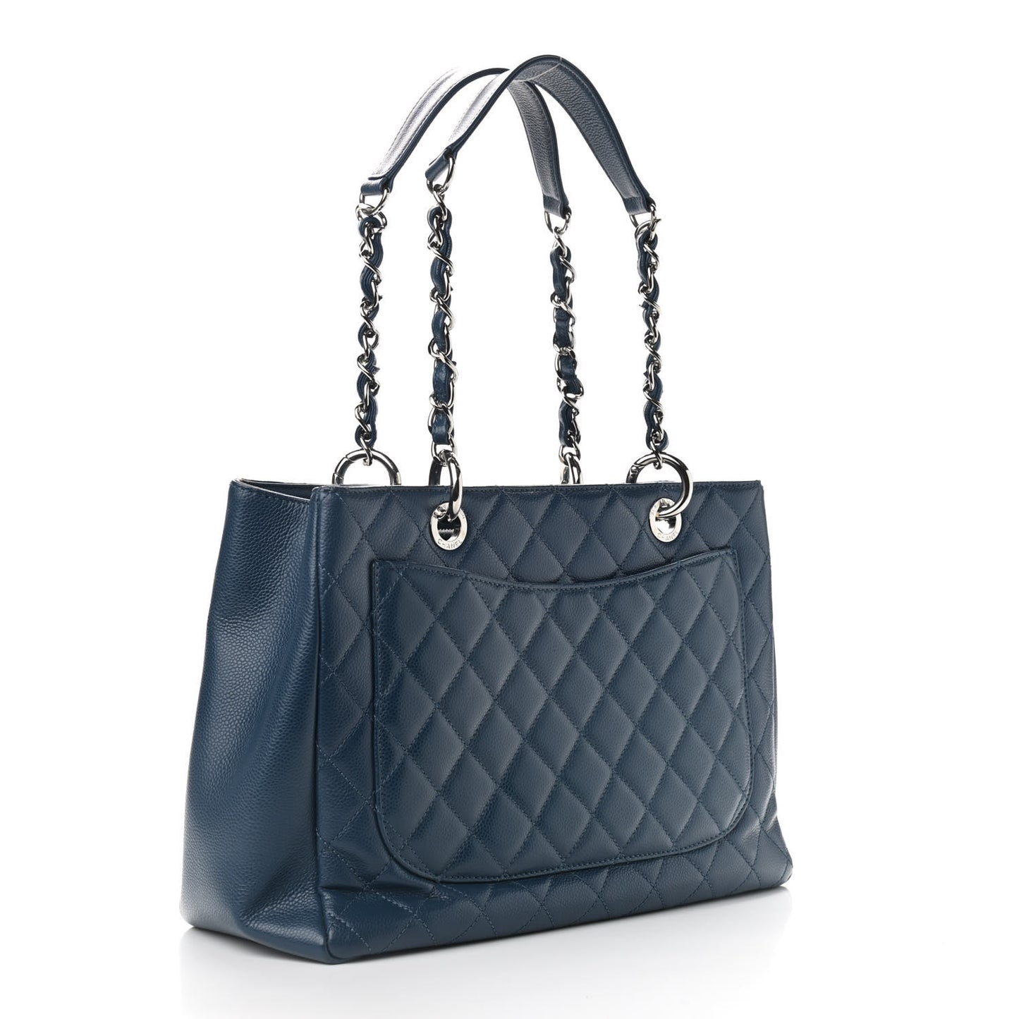 Caviar Quilted Grand Shopping Tote GST Dark Navy Blue