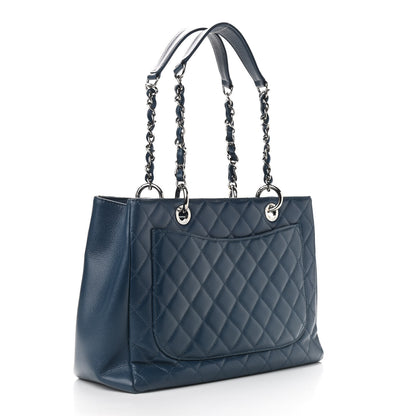 Chanel Caviar Quilted Grand Shopping Tote GST Dark Navy Blue 3 of 11