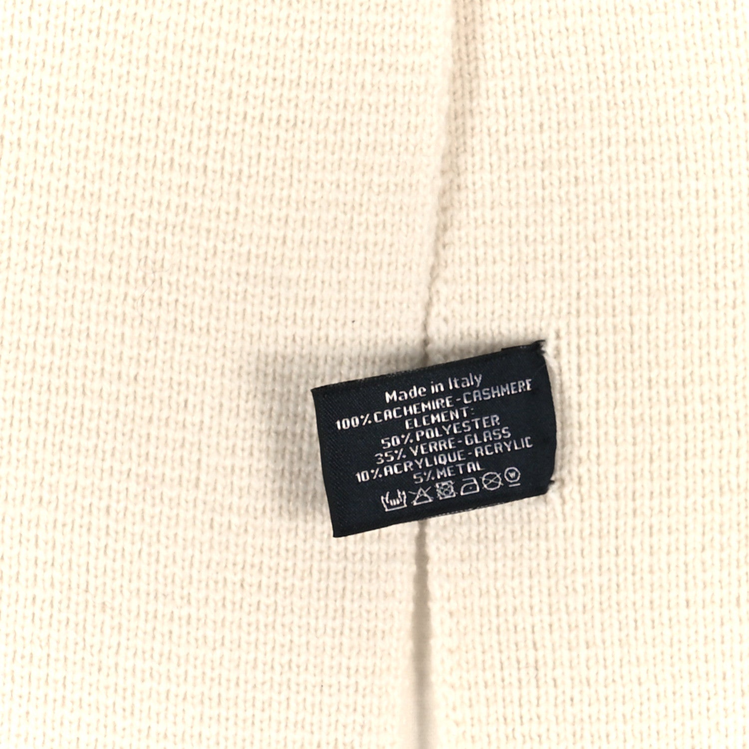 Chanel Cashmere Crystal CC Scarf Ivory 3 of 3