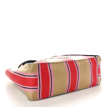 Stella McCartney Raffia Striped Logo Tote Red 5 of 15