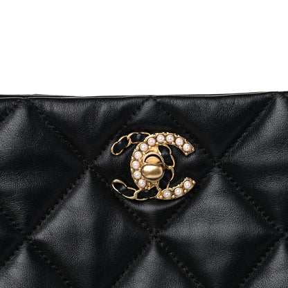 Chanel Lambskin Quilted Crush on Chains Hobo Black 9 of 12