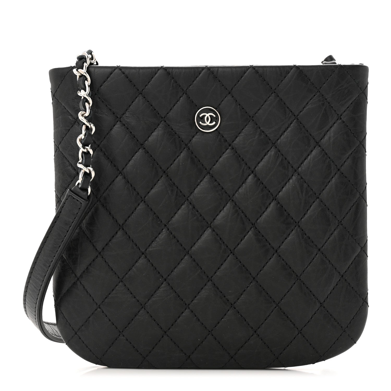 Chanel Aged Calfskin Quilted Crossbody Bag Black 1 of 10
