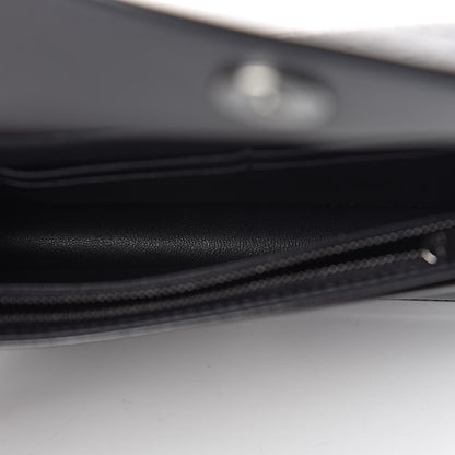 Christian Dior Metallic Patent Micro-Cannage Diorama Wallet on Chain Pouch Black 5 of 10