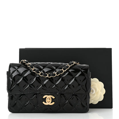 Chanel Patent Calfskin Quilted Mini Rectangular Flap Black 11 of 11