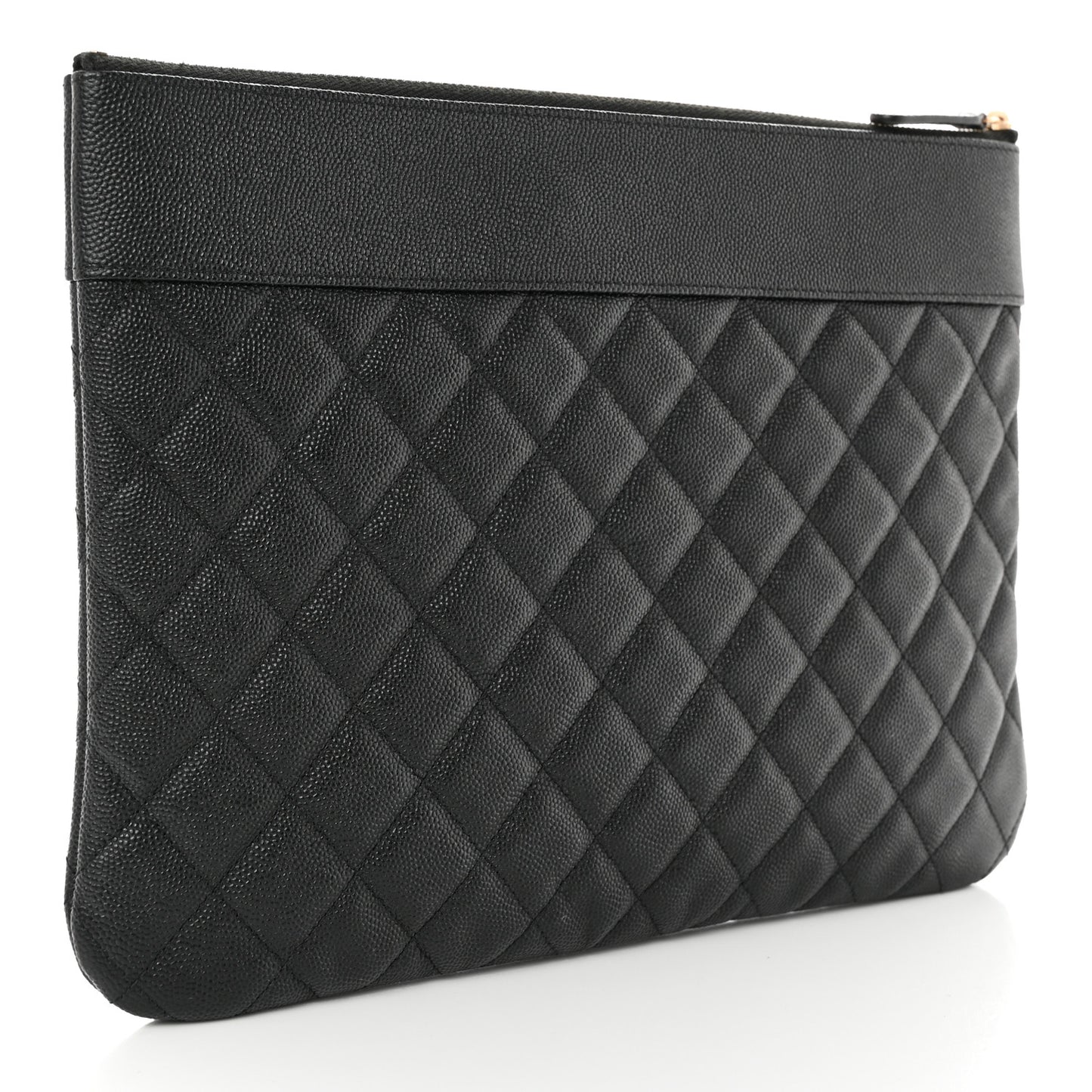 Caviar Quilted Medium Vintage Mademoiselle Cosmetic Case Black