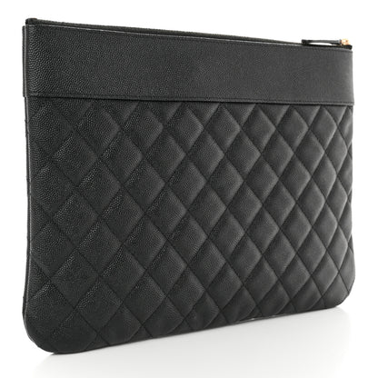 Chanel Caviar Quilted Medium Vintage Mademoiselle Cosmetic Case Black 3 of 12