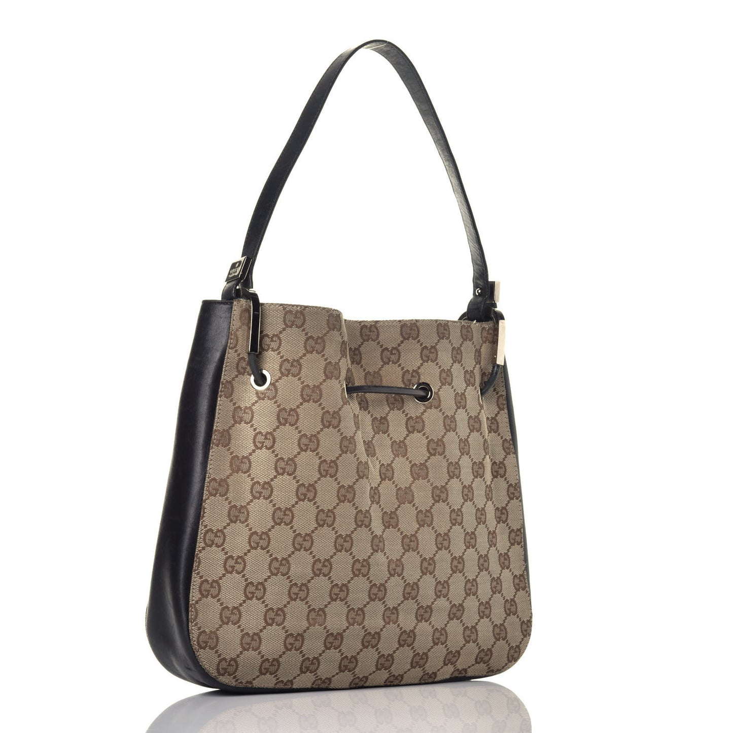 Monogram Small Drawstring Shoulder Bag Black