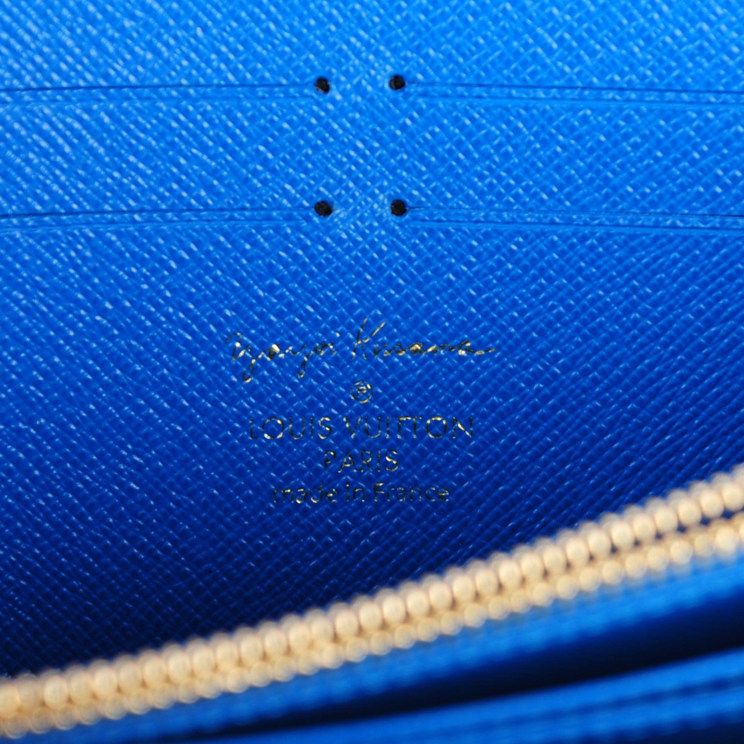 Louis Vuitton Monogram Kusama Pumpkin Dots Zippy Wallet Blue 6 of 7