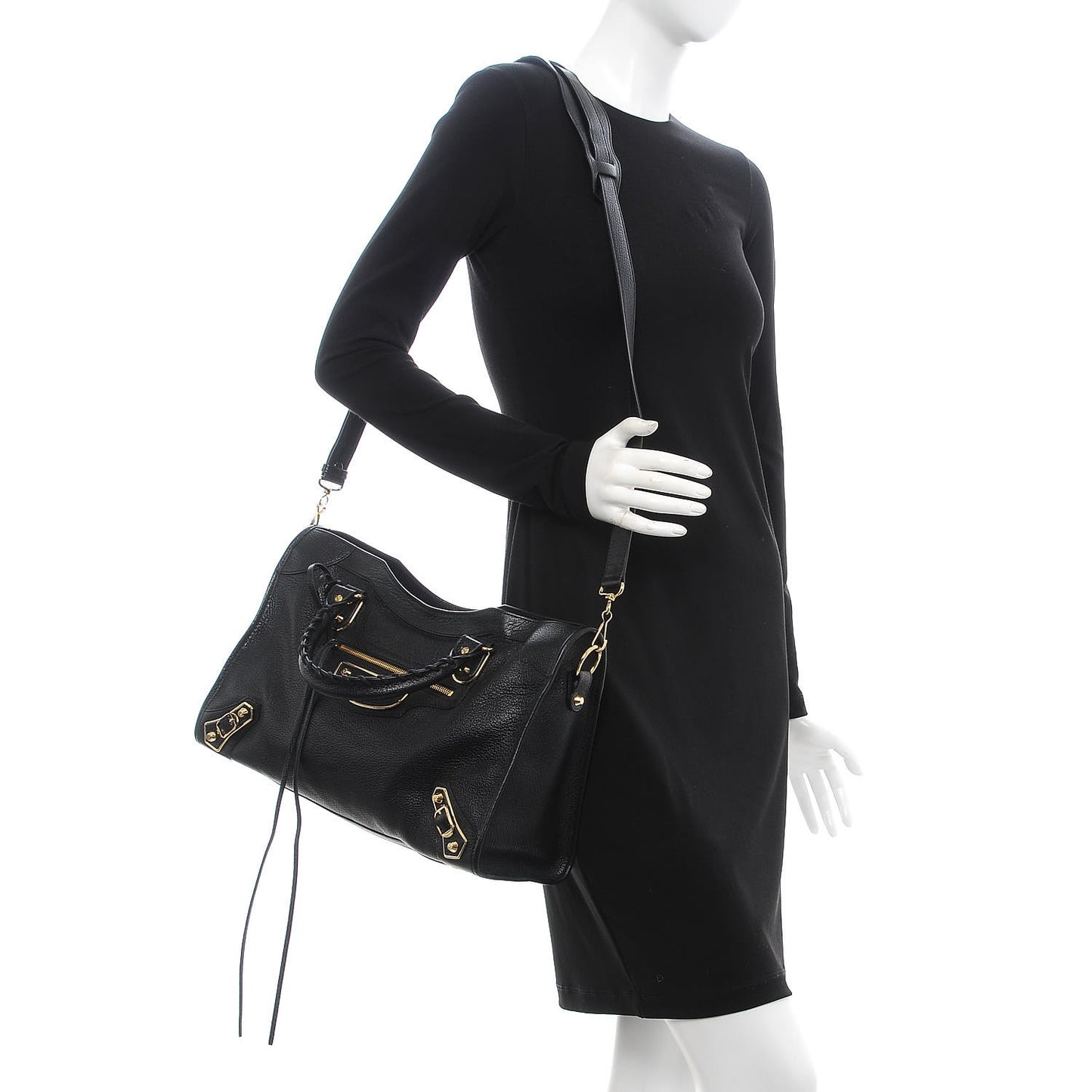 Chevre Gold Metallic Edge Hardware City Black