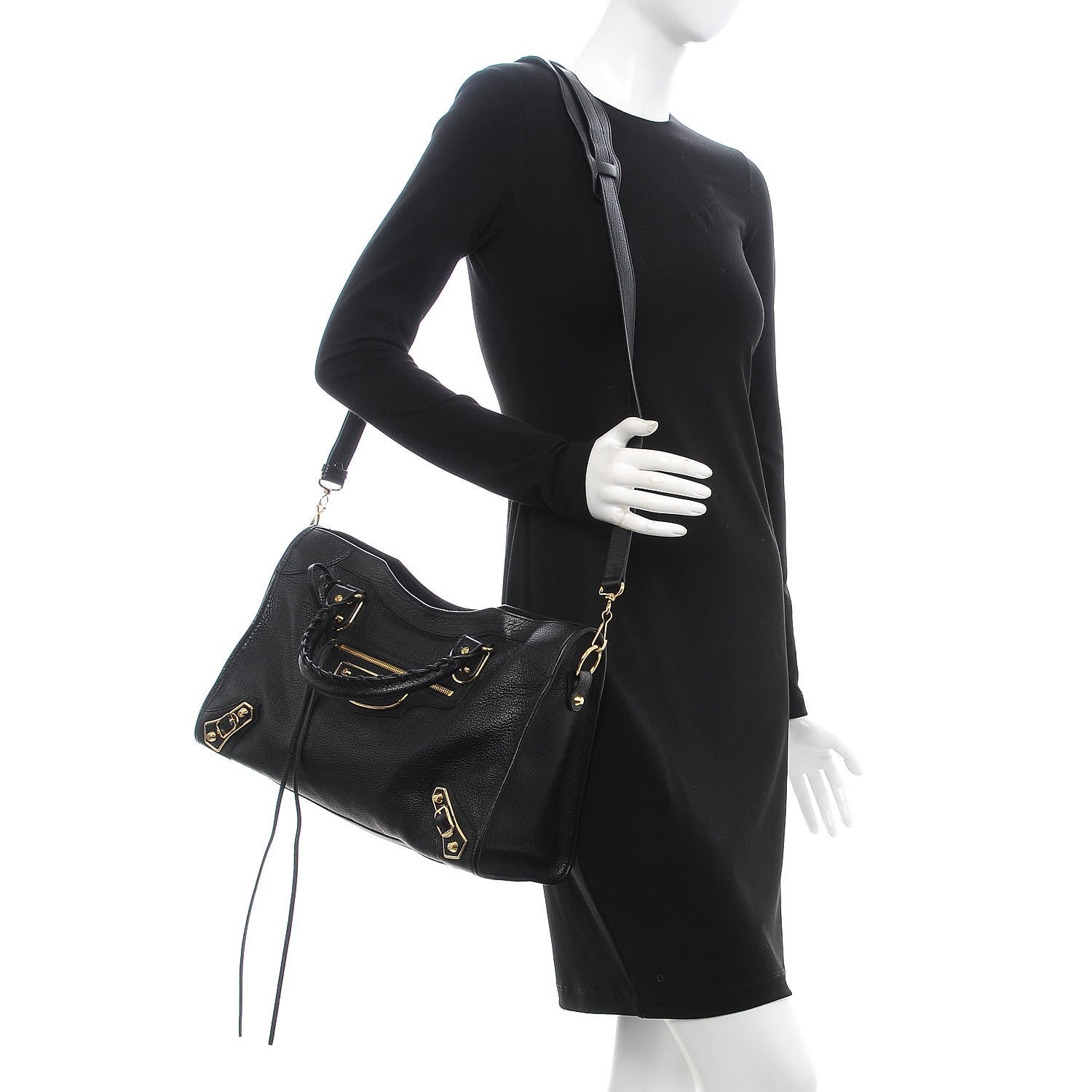 Balenciaga Chevre Gold Metallic Edge Hardware City Black 2 of 7