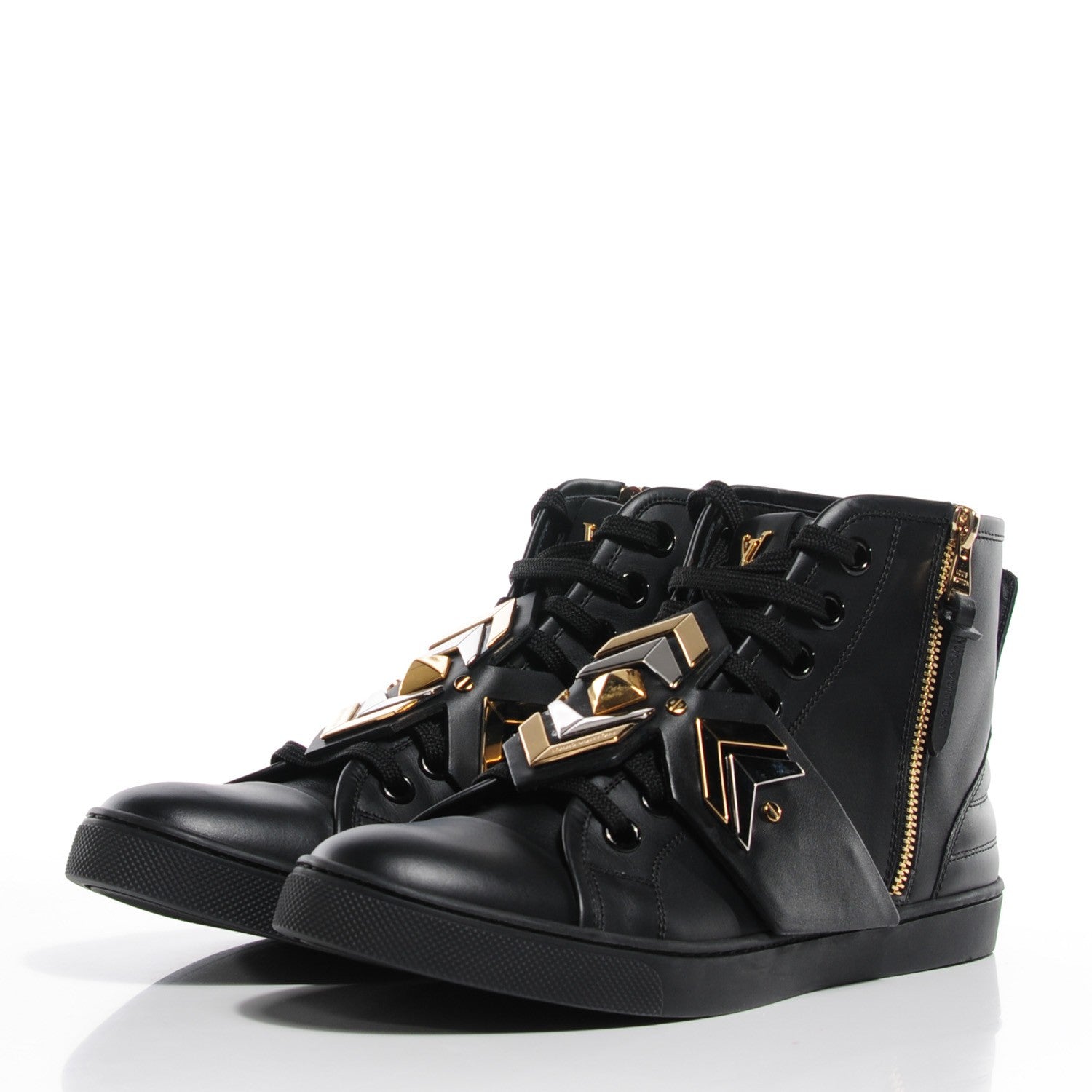 Louis Vuitton Calfskin Punchy Karakoram Sneaker Boots 39 Black 3 of 7