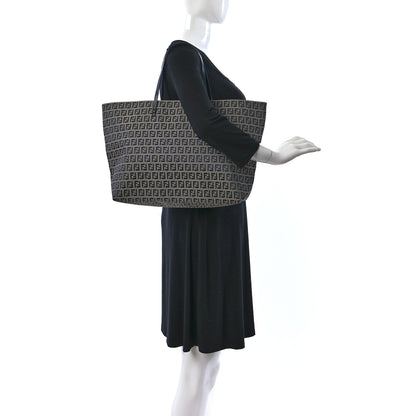Fendi Zucchino Large Shopper Tote Navy 3 of 9