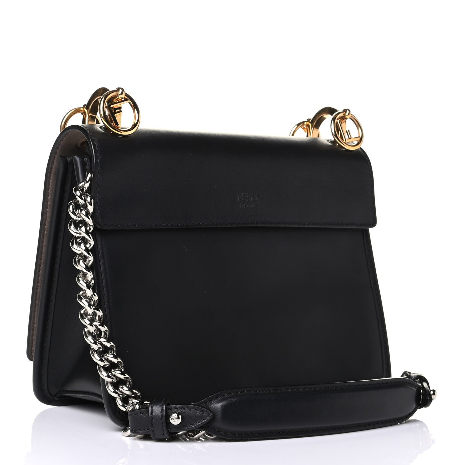 Fendi Vitello Century Opaco F is Fendi Small Kan I Shoulder Bag Black 2 of 6