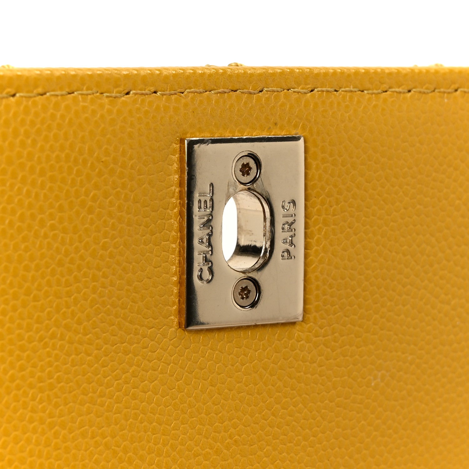 Chanel Caviar Quilted Mini Coco Handle Flap Yellow 6 of 12