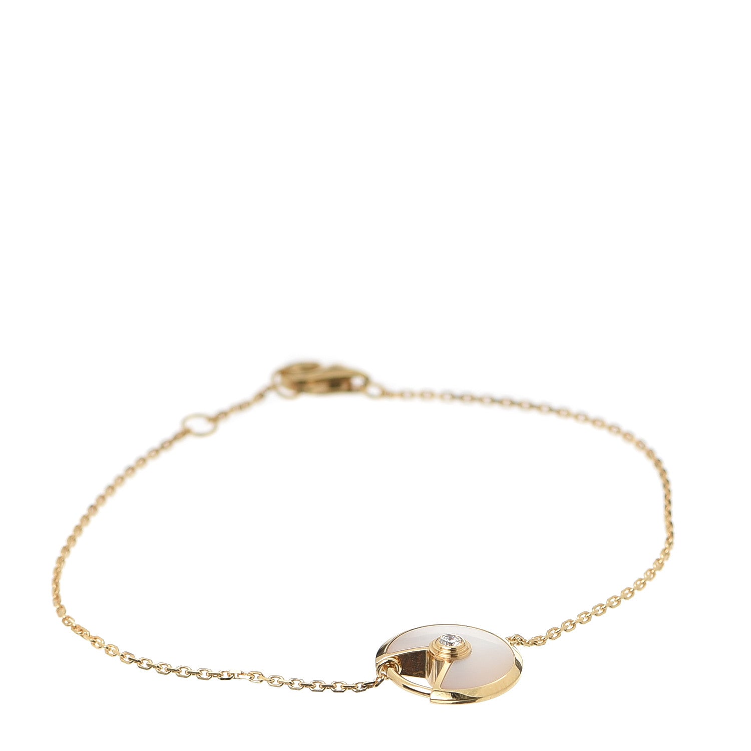Cartier 18K Yellow Gold Diamond Mother of Pearl Amulette de Cartier Bracelet 1 of 6